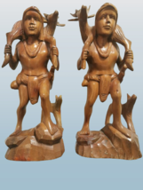 Vintage Large Sculpture Statue Igorot Tribe Wood Carved Warrior Hunter 43cm - £74.45 GBP