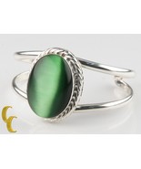 Ladie&#39;s Sterling Silver .925 Mexico Cat&#39;s Eye Cuff Bracelet Beautiful Gift! - $346.78 CAD