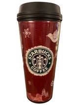 Starbucks Christmas Tumbler 18 Oz Winter Scene 2008 Holiday Travel Snow Red - $12.19