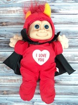 Vintage Russ Troll Kidz Plush Doll - Red Devil - I Love You! - £11.45 GBP