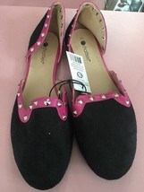 Chatties Black And Pink Studded Fashion Flats Size 11 - $29.58