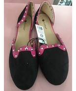 Chatties Black And Pink Studded Fashion Flats Size 11 - $29.58