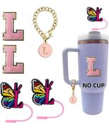 Stanley Straw Covers Chenthy 2pcs Topper 1pc Alphabet Charm 2pcs Stickers L - $187.13 MXN