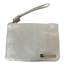 Rodan & Fields Cosmetic Make-up Bag Silver Textured Faux Snake Skin Wristlet - S - $19.00