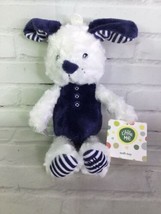 Little Me Puppy Dog Plush Rattle Baby Navy Blue White Stripe Ears Feet Toy Lovey - £41.80 GBP