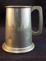 Beer Stein English Pewter Cheltenham &amp; Co Glass Bottom Tankard Mug 5&quot; Tall - £11.86 GBP