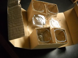Clear Glass Shot Glasses Set of Six Square Style Double Size Heavy Base Boxed - £8.64 GBP