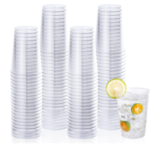 Vplus 150 Pack 12 OZ Clear Reusable Heavy Duty Plastic Cups Disposable-W... - £15.62 GBP