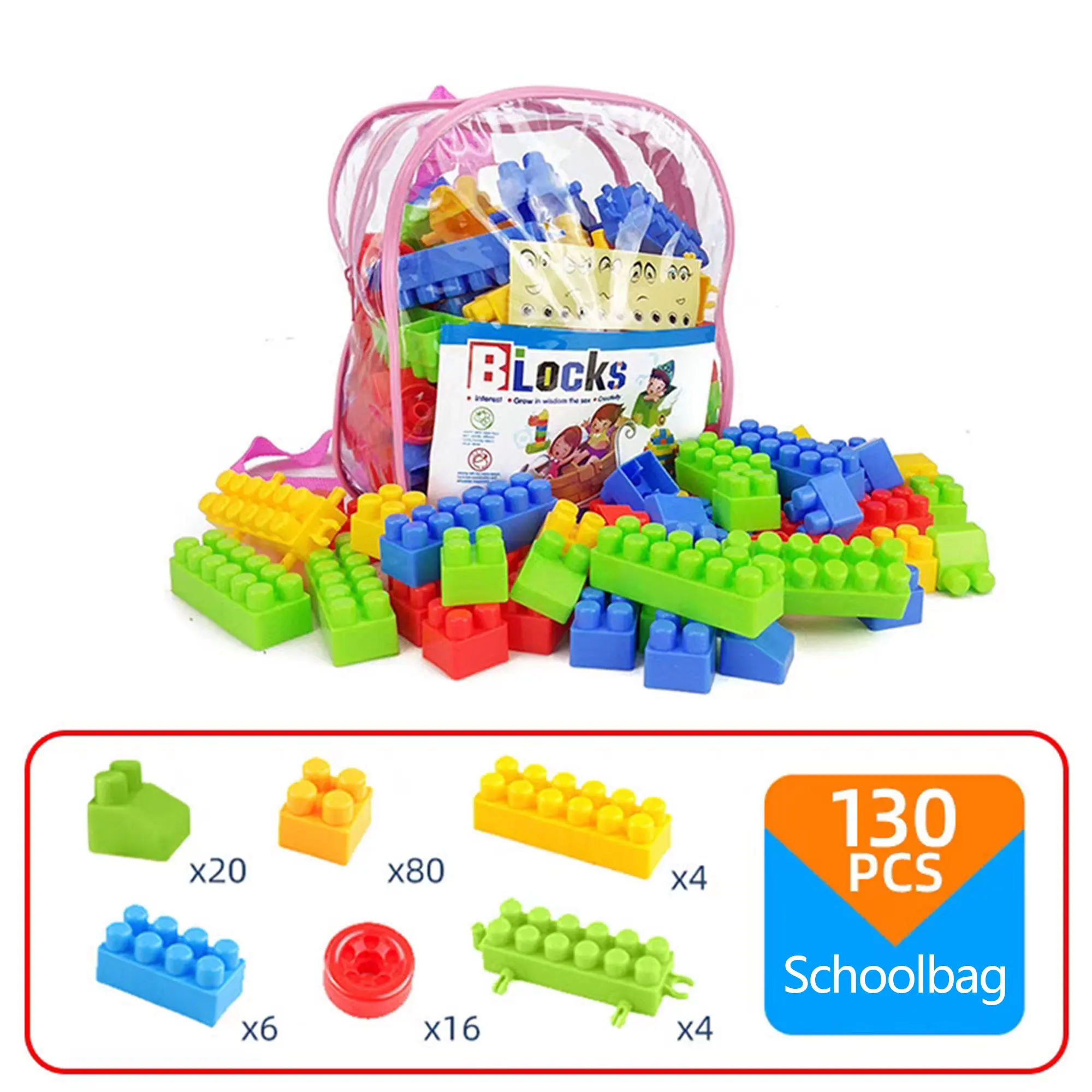 3 years old and above 130 large block toys, children&#39;s educational early educati - £20.05 GBP