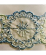 Vtg White Blue Pale Green Scalloped Circle 7.44 Cut Trim Lace Yards 3 Pc... - $15.33 CAD