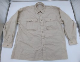 Vintage Christian Dior Military Style Safari Shirt Men&#39;s Size XL Beige B... - $49.49