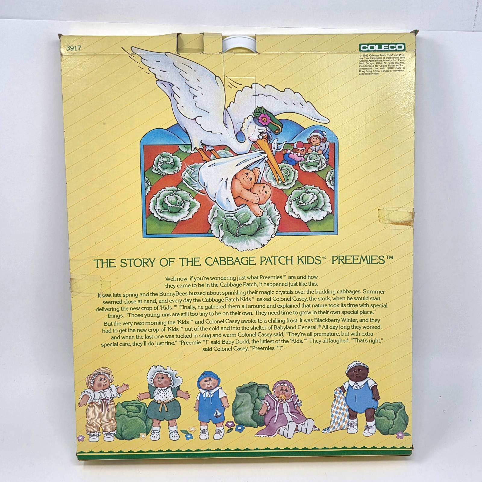 VINTAGE CABBAGE PATCH KIDS PREEMIE GREEN ELEPHANT OUTFIT ROMPER + HAT NEW IN BOX Item image 5