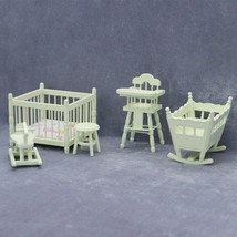 AirAds Dollhouse 1:12 Scale Nursery furnitures green cradle Crib Mattress Set 5 - £28.53 GBP
