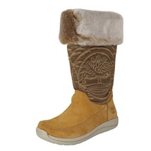 Timberland Holly Berry Tall Wheat 33906 Boots Winter Leather Size 6Y = 7.5 Women - £48.22 GBP