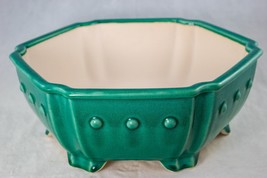 Fine Hexagon Green Drum Style Bonsai Pot, Cactus Planter + Mesh 11&quot;x 11&quot;x 4.5&quot; - £69.24 GBP