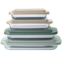 8 PC. Glass Baking Dish Set with Lids - Deep Casserole Dish, Glass Food Containe - £144.95 GBP