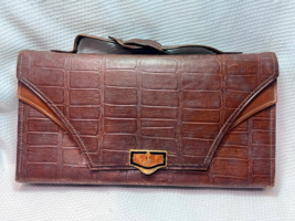 Vtg MCM Jemco Genuine Goat Clutch Multi Compartment Ladies Handbag Purse - £63.26 GBP