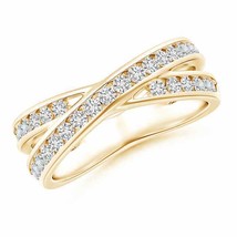 ANGARA Criss-Cross Natural Diamond Wedding Band in 14K Gold (HSI2, 0.61 Ctw) - £980.24 GBP
