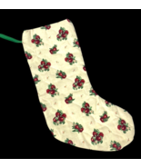 Handmade Christmas Stocking Quilted White Apple Floral Cottagecore Vinta... - $633.27 MXN