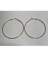 Pair of Earring Fashion Jewelry Gold Round Loop Hoop - 2 1/4 Inch - £3.11 GBP