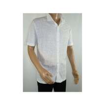 Mens Stacy Adams Italian Style Knit Woven Shirt Short Sleeves 3128 Pure White image 5