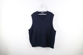 Vintage 90s Ralph Lauren Mens XL Distressed Cotton Knit V-Neck Sweater V... - $33.62