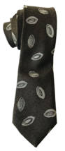 Adolfo Men&#39;s Tie Necktie Woven Dark Grey Brown with Flying Disk Design - $12.59