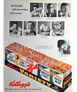 KELLOGG&#39;S-Corn Flakes-Rice Krispies-Frosted Flakes Cereal-1964 Vintage P... - $10.73