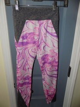 Justice Active Gray/Pink /Purple Swirl Leggings Size 8 Girl&#39;s EUC - £14.41 GBP