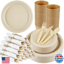 Compostable Disposable Dinnerware Set - 30pack Eco-Friendly Cutlery, Inc... - $73.27