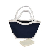 Estee Lauder Shoulder Tote Bag Navy Blue White and White Small Pouch - £19.97 GBP