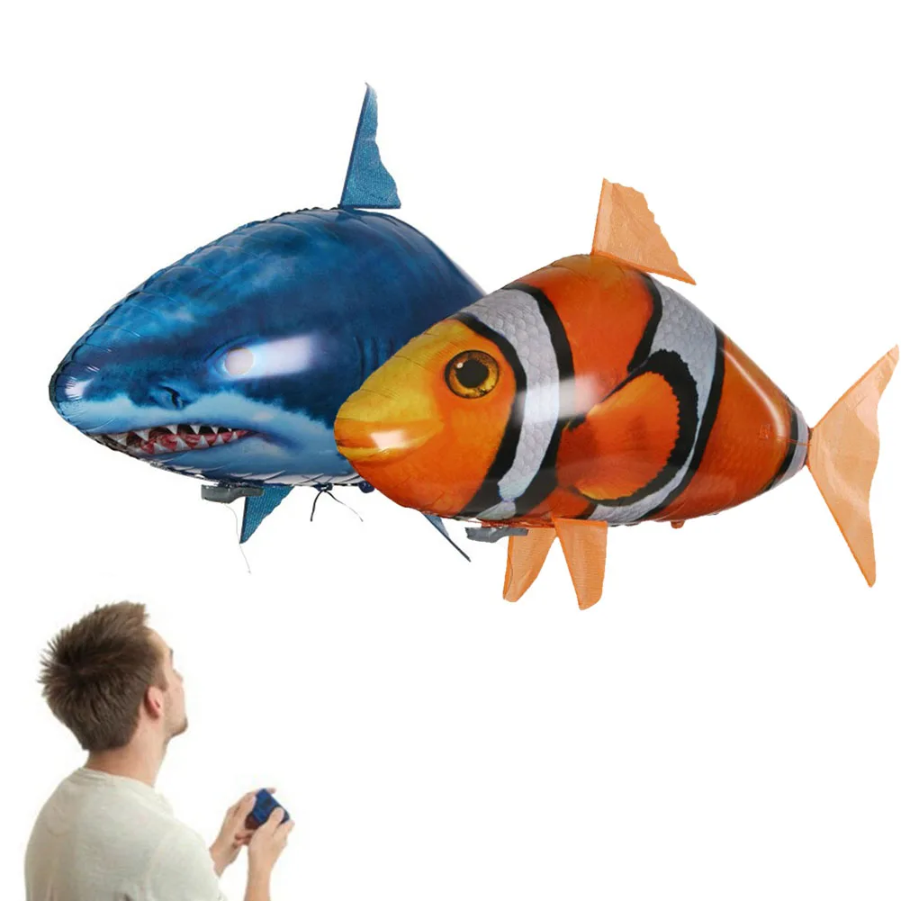 Remote Control Shark Toys Air Swimming Fish RC Animal Toy Infrared RC Flying Air - £15.80 GBP+