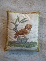 Saw Whet Owl Pillow Handmade Quilt Block Piece Beautifully made 14&quot; x 12&quot; - £19.03 GBP