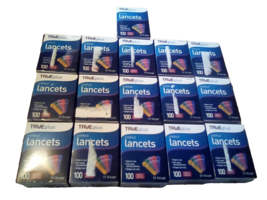 True Plus 33 Gauge Sterile Lancets 16 Boxes of 100 1600 total Exp. 2027-... - $64.35
