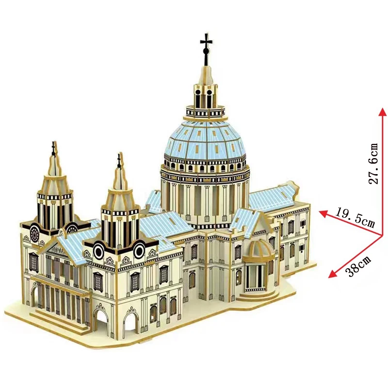 Play 3D Wooden Puzzle St. Paul&#39;s Cathedral Building Model Jigsaw Educational Pla - £35.09 GBP
