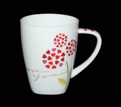 Starbucks 2007 Valentines Heart Flowers &quot;I Love You&quot; Soft Square Bottom ... - £13.58 GBP