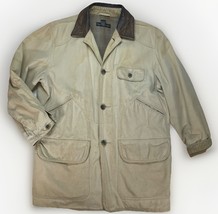 Banana Republic Canvas Field Jacket Mens XS Khaki Leather Collar Chore B... - $34.40