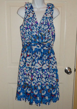 Matthew Williamson for Macy&#39;s Dress Blue, White, Purple Abstract Geo Size 8 - $19.99
