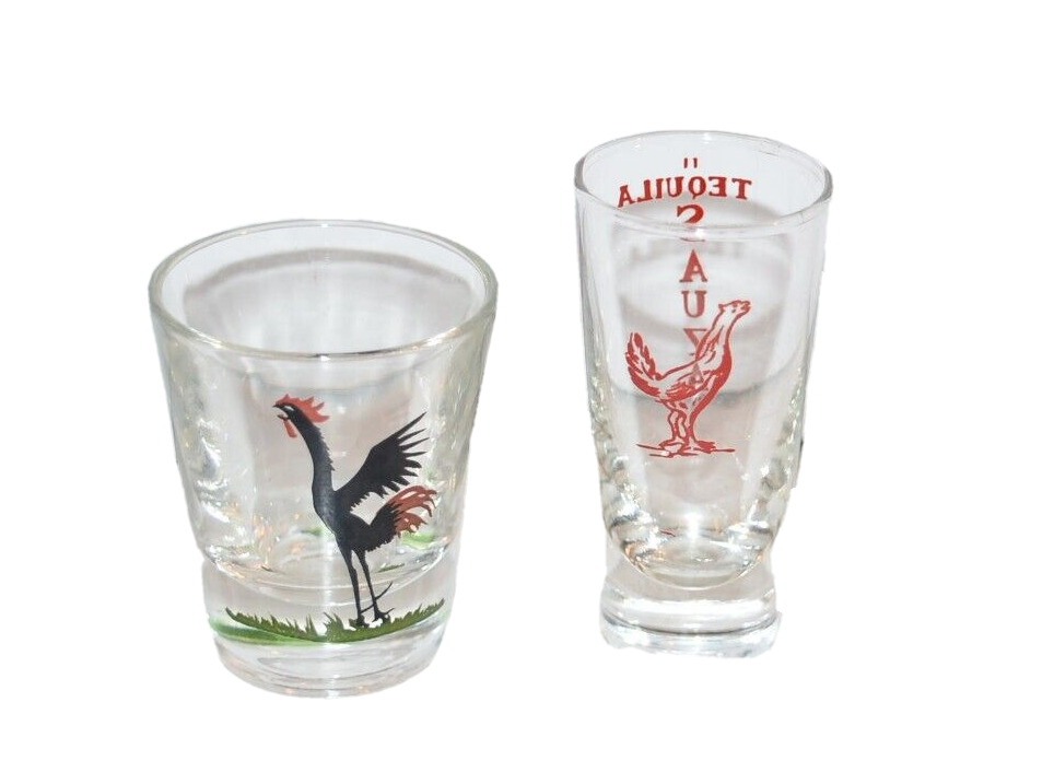 Tequila Sauza Red Rooster 3" tall Shot Glass & Federal Cock Fighter Chicken lot - $11.88