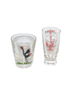 Tequila Sauza Red Rooster 3&quot; tall Shot Glass &amp; Federal Cock Fighter Chic... - £9.33 GBP