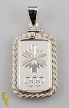 2002 Salt Lake Olympics 5 Gram Fine Silver Pendant w/ Rope Bezel - £126.66 GBP
