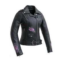 Women&#39;s Jacket Leather Rider Jacket LEGACY Vespa Apparel by FirstMFG - $289.99
