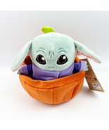 NEW Disney Store Mandalorian Grogu Baby Soft Yoda Plush Pumpkin Purple T... - $19.99