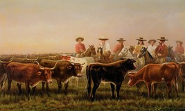 Judges of the Plains by James Walker Western Cowboys Vaqueros Cattle Print 14x13 - £31.06 GBP