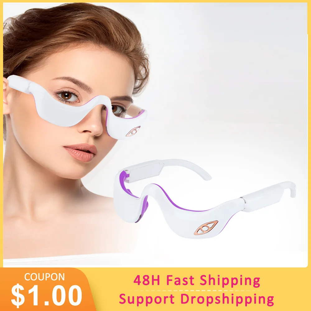 EMS Microcurrent Eye Massager Infrared Pulse Heating Therapy Acupressure... - $35.47