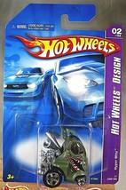 2007 Hot Wheels #46 Hot Wheels Design 2/4 HYPER MITE Flt Green w/Chrome 5 Spokes - £5.78 GBP