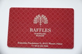 Raffles Europejski Hotel Warsaw Hotel Room Plastic Red Key Card Collectible - £20.09 GBP