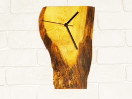 Wood clock, wooden wall clock, rustic natural wood clock, birthday gift,... - £86.90 GBP