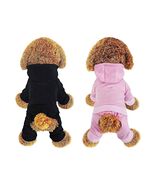 LifeWheel Pet Hoodie Fleece Jumpsuit Winter Warm Cotton Black + Pink Siz... - €7,80 EUR