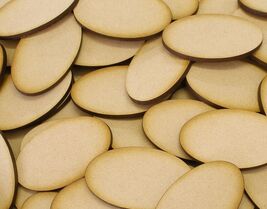 50mm x 80mm Oval x5 MDF Wood Bases Laser Cut Crafts FAST SHIPPING US SELLER - $3.95